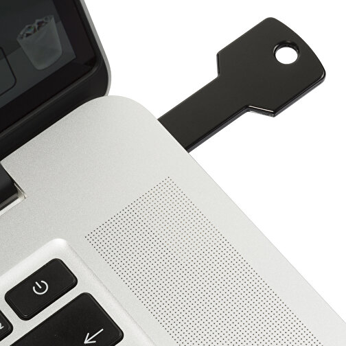 USB-Stick Schlüssel 2.0 64GB , Promo Effects MB , schwarz MB , 65 GB , Metall MB , 3 - 10 MB/s MB , 5,70cm x 2,40cm (Länge x Breite), Bild 3