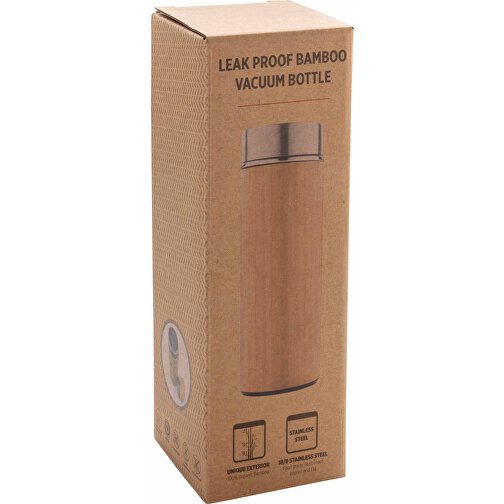 Auslaufsichere Bambus-Vakuumflasche, Braun , braun, Bambus, 19,80cm (Höhe), Bild 6