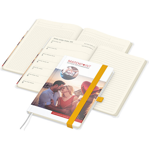 Kalendarz ksiazkowy Match-Hybrid A5 Cream Bestseller, polysk, zólty, Obraz 1