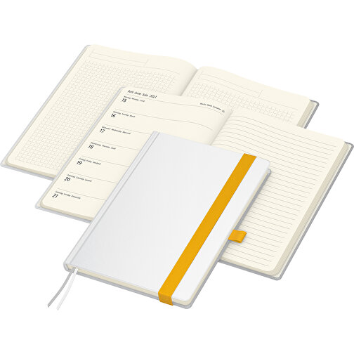 Buchkalender Match-Hybrid Creme Bestseller, Cover-Star Gloss, Gelb , gelb, Schreibpapier 90 g/m², 21,00cm x 14,80cm (Länge x Breite), Bild 2