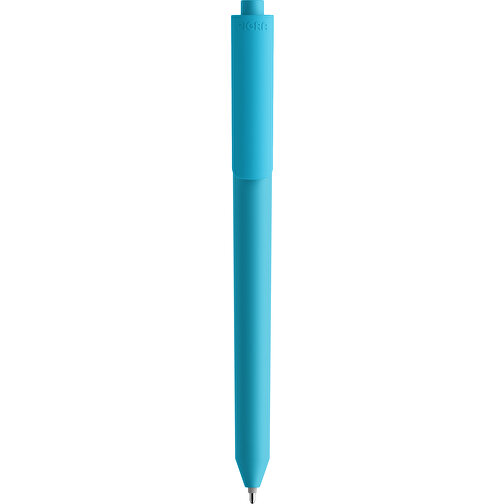 Pigra P03 Soft Touch Push Kugelschreiber , hellblau, ABS-Kunststoff, 14,00cm x 1,30cm (Länge x Breite), Bild 3