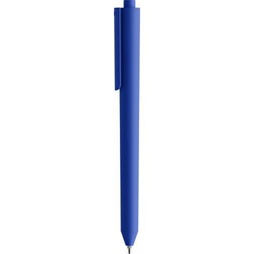 Pigra P03 Soft Touch Push Kugelschreiber , dunkelblau, ABS-Kunststoff, 14,00cm x 1,30cm (Länge x Breite), Bild 1
