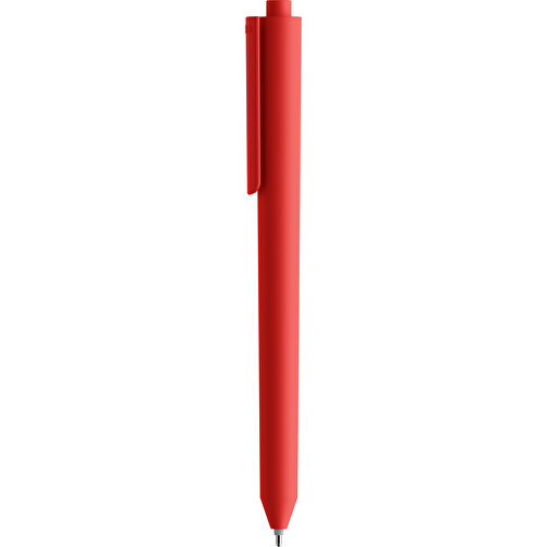 Pigra P03 Soft Touch Push Kugelschreiber , rot, ABS-Kunststoff, 14,00cm x 1,30cm (Länge x Breite), Bild 1