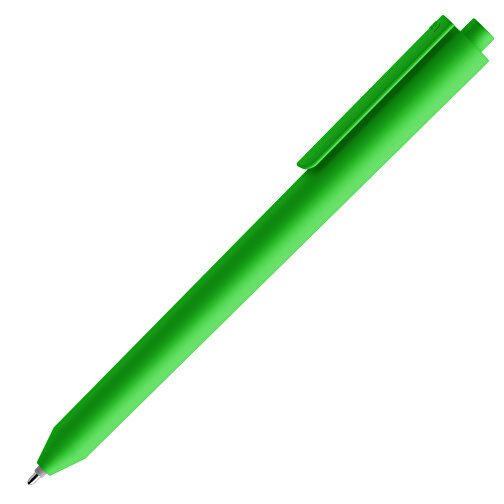 Pigra P03 Soft Touch Push Kugelschreiber , grün, ABS-Kunststoff, 14,00cm x 1,30cm (Länge x Breite), Bild 4