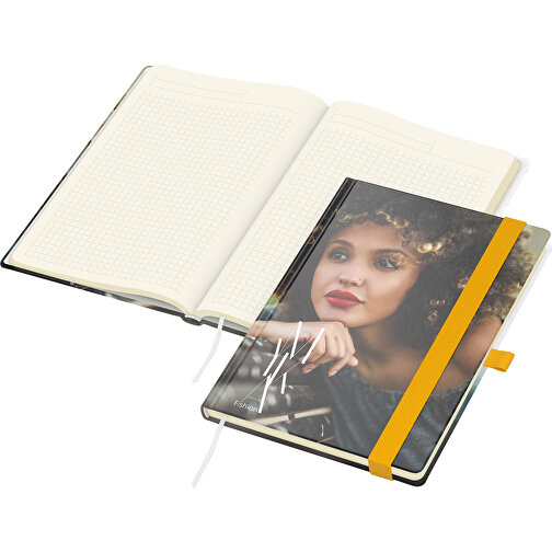 Notesbog Match-Book Cream A5 Bestseller, blank, gul, Billede 1