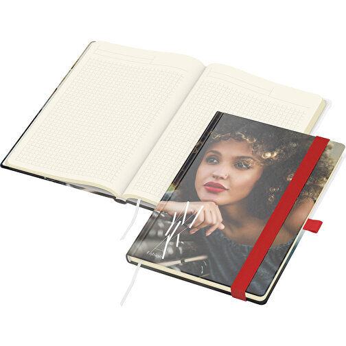 Notesbog Match-Book Cream A5 Bestseller, gloss, rød, Billede 1