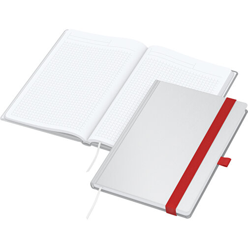 Notizbuch Match-Book White Bestseller A5 Cover-Star Matt-individuell, Rot , rot, Hochweisses Schreibpapier 90 g/m², 21,00cm x 14,80cm (Länge x Breite), Bild 2
