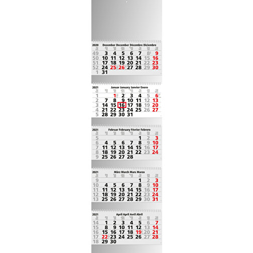5-Monats-Kalender Grande Wire-O 5 Bestseller Inkl. 4C-Druck , hellgrau,rot, 119,50cm x 33,50cm (Länge x Breite), Bild 2
