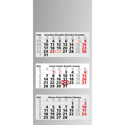 3-Monats-Kalender Maxi Light 3 Bestseller, Schweiz , hellgrau, rot, 70,00cm x 33,00cm (Länge x Breite), Bild 2