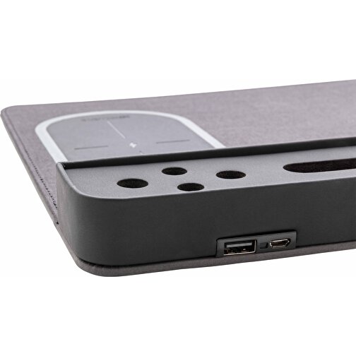 Air Mousepad Mit 5W Wireless Charger Und USB, Schwarz , schwarz, Polyester, 27,00cm x 3,00cm (Länge x Höhe), Bild 5