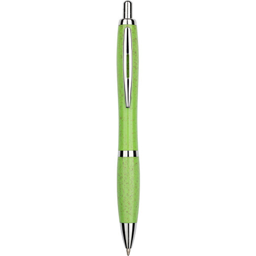 Kugelschreiber Shanghai , Promo Effects, grün, Weizenstroh, Kunststoff, Metall, 14,00cm (Länge), Bild 4