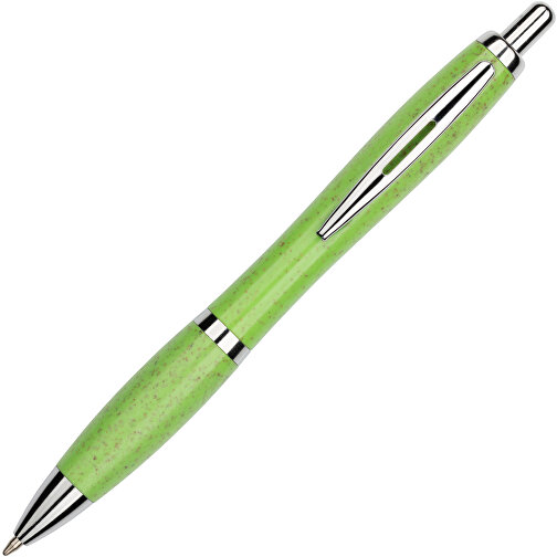 Kugelschreiber Shanghai , Promo Effects, grün, Weizenstroh, Kunststoff, Metall, 14,00cm (Länge), Bild 5