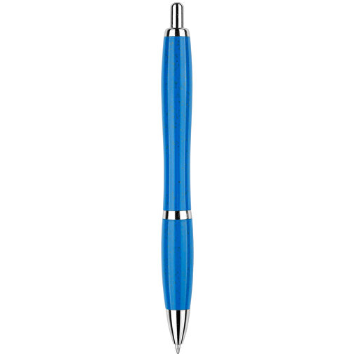 Kugelschreiber Shanghai , Promo Effects, blau, Weizenstroh, Kunststoff, Metall, 14,00cm (Länge), Bild 3