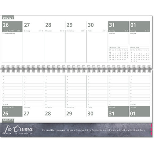 Schreibtischquerkalender 'Typo' , grau, Papier, 13,50cm x 30,50cm (Höhe x Breite), Bild 3