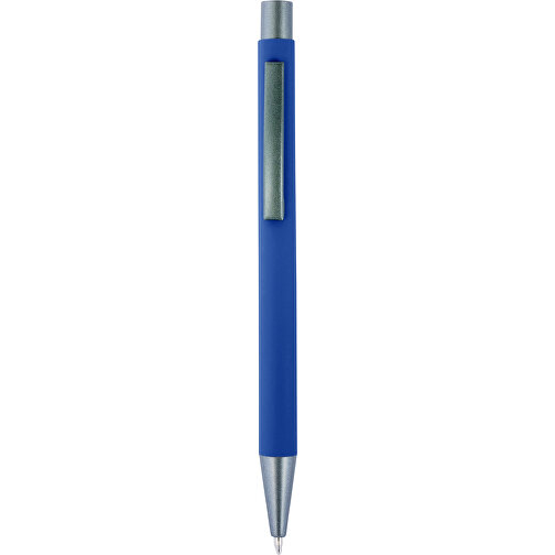 Kugelschreiber Mit Softtouch-Oberfläche Und Glanzgravur Emmett , blau, Aluminium, Metall, Kautschuk, , Bild 1