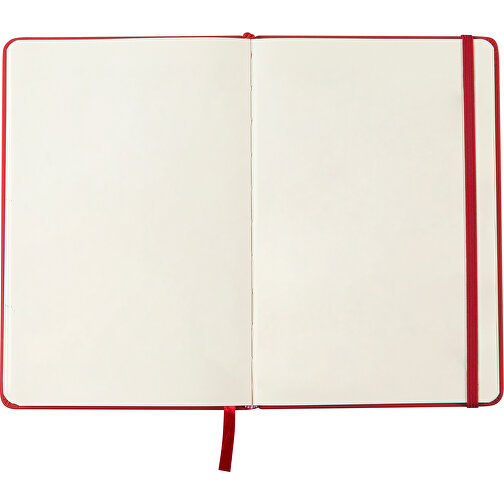 Notizbuch Aus PU Brigitta , rot, Karton, PU, Papier 70 g/m2*, 21,30cm x 1,60cm x 14,20cm (Länge x Höhe x Breite), Bild 2