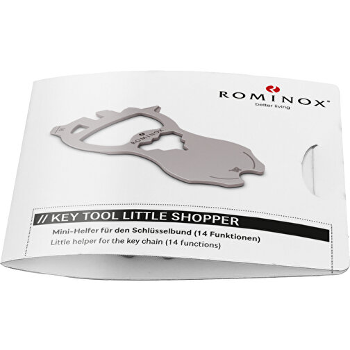 ROMINOX® Key Tool // Little Shopper - 14 Functions (Männchen) , Edelstahl, 5,50cm x 0,20cm x 3,25cm (Länge x Höhe x Breite), Bild 4