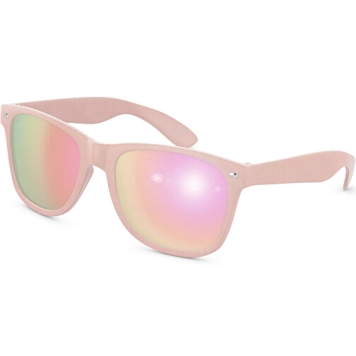 Sunshine Eco Mirror - UV 400 , Promo Effects, verspiegelt pink, Weizenstroh, Kunststoff, 14,50cm x 4,80cm x 15,00cm (Länge x Höhe x Breite), Bild 1