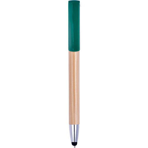 Bambus Kugelschreiber Mit Touchfunktion Colette , grün, ABS, Plastik, Bambus, , Bild 1