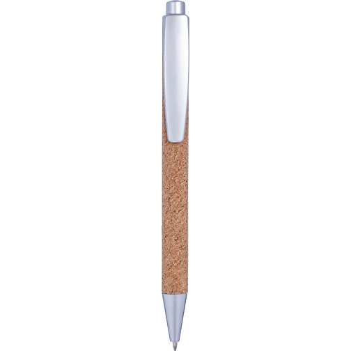 Kugelschreiber Aus Kork Macie , silber, ABS, Plastik, Kork, , Bild 1