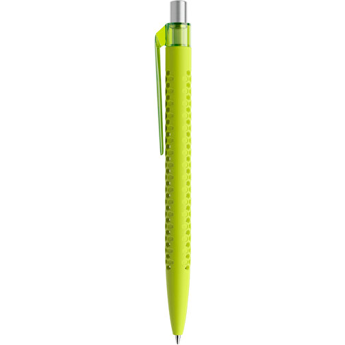 Prodir QS40 Soft Touch PRT Push Kugelschreiber , Prodir, gelbgrün/silber satiniert, Kunststoff/Metall, 14,10cm x 1,60cm (Länge x Breite), Bild 2