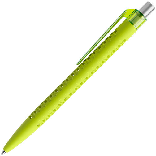Prodir QS40 Soft Touch PRT Push Kugelschreiber , Prodir, gelbgrün/silber satiniert, Kunststoff/Metall, 14,10cm x 1,60cm (Länge x Breite), Bild 4
