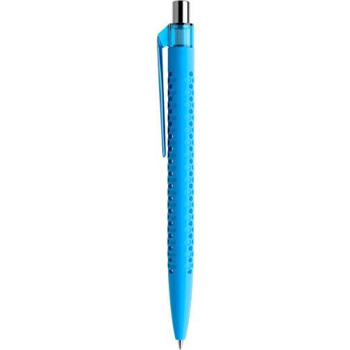 Prodir QS40 Soft Touch PRT Push Kugelschreiber , Prodir, cyanblau/silber poliert, Kunststoff/Metall, 14,10cm x 1,60cm (Länge x Breite), Bild 2
