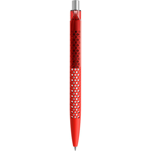 Prodir QS40 Soft Touch PRT Push Kugelschreiber , Prodir, rot/silber satiniert, Kunststoff/Metall, 14,10cm x 1,60cm (Länge x Breite), Bild 1