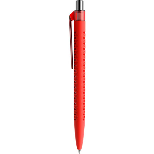 Prodir QS40 Soft Touch PRT Push Kugelschreiber , Prodir, rot/silber poliert, Kunststoff/Metall, 14,10cm x 1,60cm (Länge x Breite), Bild 2