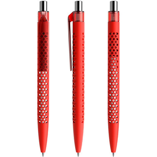 Prodir QS40 Soft Touch PRT Push Kugelschreiber , Prodir, rot/silber poliert, Kunststoff/Metall, 14,10cm x 1,60cm (Länge x Breite), Bild 6