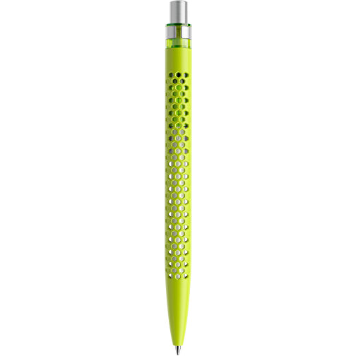 Prodir QS40 PMS Push Kugelschreiber , Prodir, gelbgrün/silber satiniert, Kunststoff/Metall, 14,10cm x 1,60cm (Länge x Breite), Bild 3