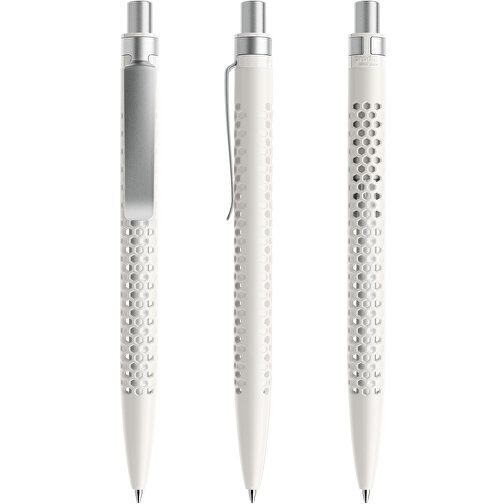 Prodir QS40 PMS Push Kugelschreiber , Prodir, weiß/silber satiniert, Kunststoff/Metall, 14,10cm x 1,60cm (Länge x Breite), Bild 6