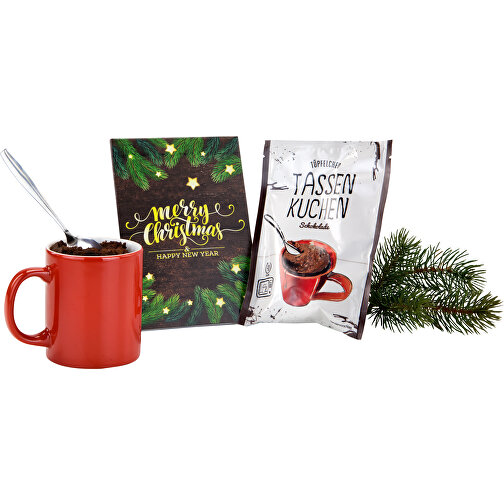 Tassenkuchen Schokolade 70 G, Merry Christmas , Gemischt, 11,00cm x 1,00cm x 16,00cm (Länge x Höhe x Breite), Bild 1