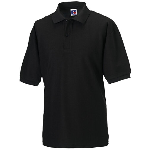 Mens Classic Polycotton Polo , Russell, black, 65 % Polyester / 35 % Baumwolle, 5XL, , Bild 1