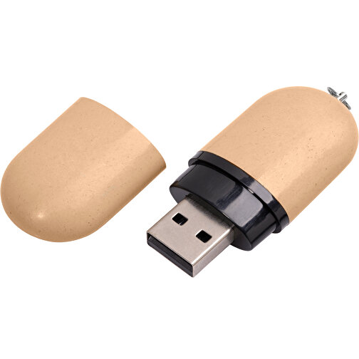 USB-Stick ROUND Eco 2.0 8GB , Promo Effects MB , natur MB , 8 GB , Mais/Kunststoff MB , 3 - 10 MB/s MB , 6,00cm x 1,00cm x 2,50cm (Länge x Höhe x Breite), Bild 2