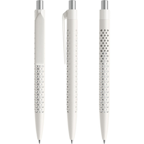 Prodir QS40 PMP Push Kugelschreiber , Prodir, weiß/silber satiniert, Kunststoff/Metall, 14,10cm x 1,60cm (Länge x Breite), Bild 6