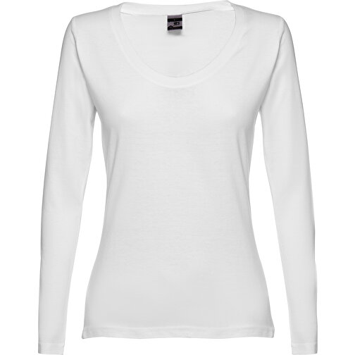 THC BUCHAREST WOMEN WH. Langärmeliges Tailliertes T-Shirt Für Frauen , weiss, 100% Baumwolle, L, 65,00cm x 46,00cm (Länge x Breite), Bild 1