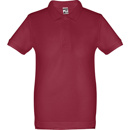 THC ADAM KIDS. Kurzärmeliges Baumwoll-Poloshirt Für Kinder (unisex) , burgunder, 100% Baumwolle, 12, 63,00cm x 46,00cm (Länge x Breite), Bild 1
