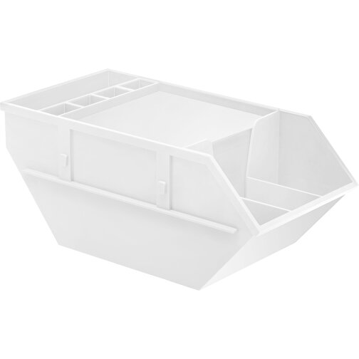 Zettelbox 'Container' , weiß, PS+PAP, 21,00cm x 9,00cm x 10,70cm (Länge x Höhe x Breite), Bild 1