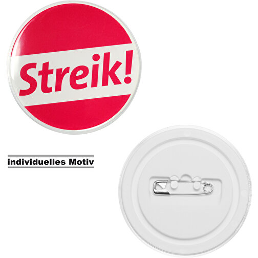 Button, Maxi , weiss, glasklar, PS+PAP, 0,70cm (Höhe), Bild 2