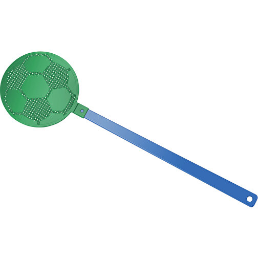 Fliegenklatsche 'Fussball' , blau, grün, PE+PS, 42,30cm x 0,50cm x 11,80cm (Länge x Höhe x Breite), Bild 1