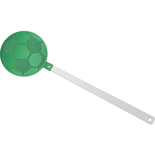 Fliegenklatsche 'Fussball' , weiss, grün, PE+PS, 42,30cm x 0,50cm x 11,80cm (Länge x Höhe x Breite), Bild 1