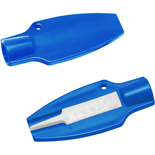 Reifenprofiltiefenmesser , blau, weiß, ABS+PP, 7,00cm x 1,50cm x 3,00cm (Länge x Höhe x Breite), Bild 1