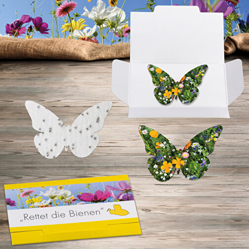 Samenpapier In Klappkärtchen - Schmetterling , individuell, Papier, Saatgut, 5,50cm x 8,00cm (Länge x Breite), Bild 6