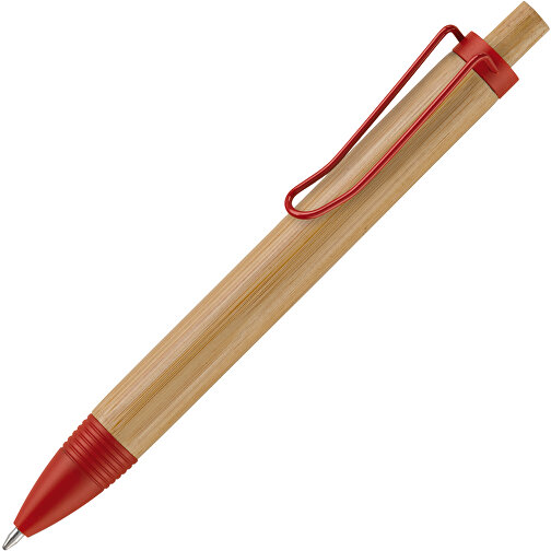 Kugelschreiber Woody , rot, Bambus, 14,20cm (Länge), Bild 2