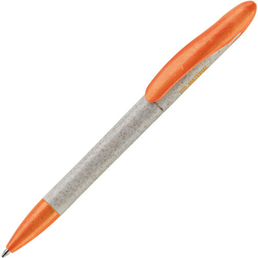 Kugelschreiber Speedy Eco , beige / orange, Weizenstroh & ABS, 14,30cm (Länge), Bild 2