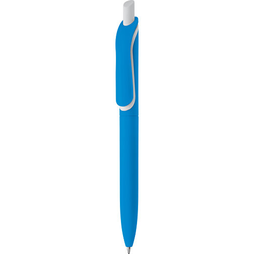 Kugelschreiber Click-Shadow Soft-Touch Hergestellt In Deutschland , blau, ABS, 14,30cm (Länge), Bild 1
