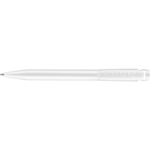 Kugelschreiber IProtect Hardcolour , weiß / weiß, ABS with zinc ions, 13,50cm (Länge), Bild 3