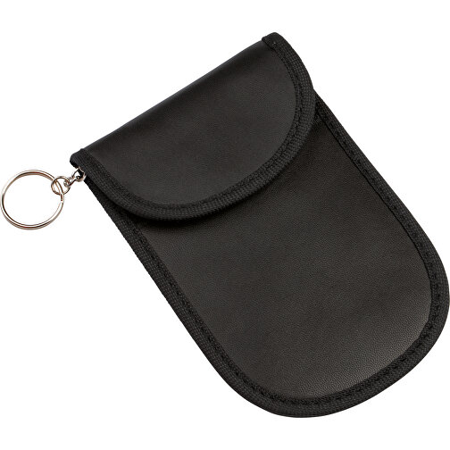 RFID Autoschlüssel-Schutz DRIVER , schwarz, PU / Metall, 9,50cm x 0,50cm x 7,00cm (Länge x Höhe x Breite), Bild 1