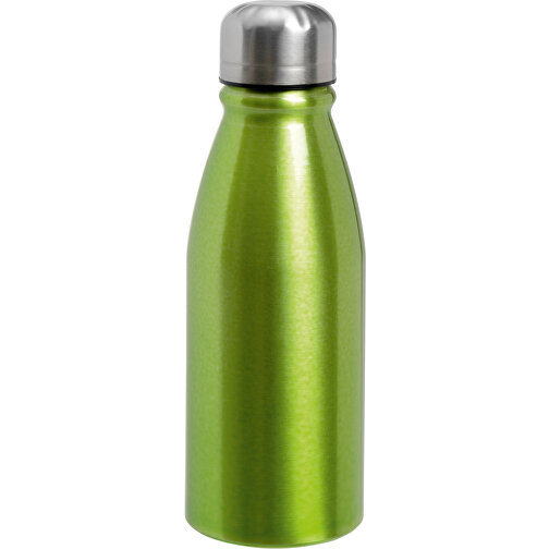 Aluminium Trinkflasche FANCY , grün, Aluminium / Edelstahl / Silikon, 22,00cm (Höhe), Bild 1
